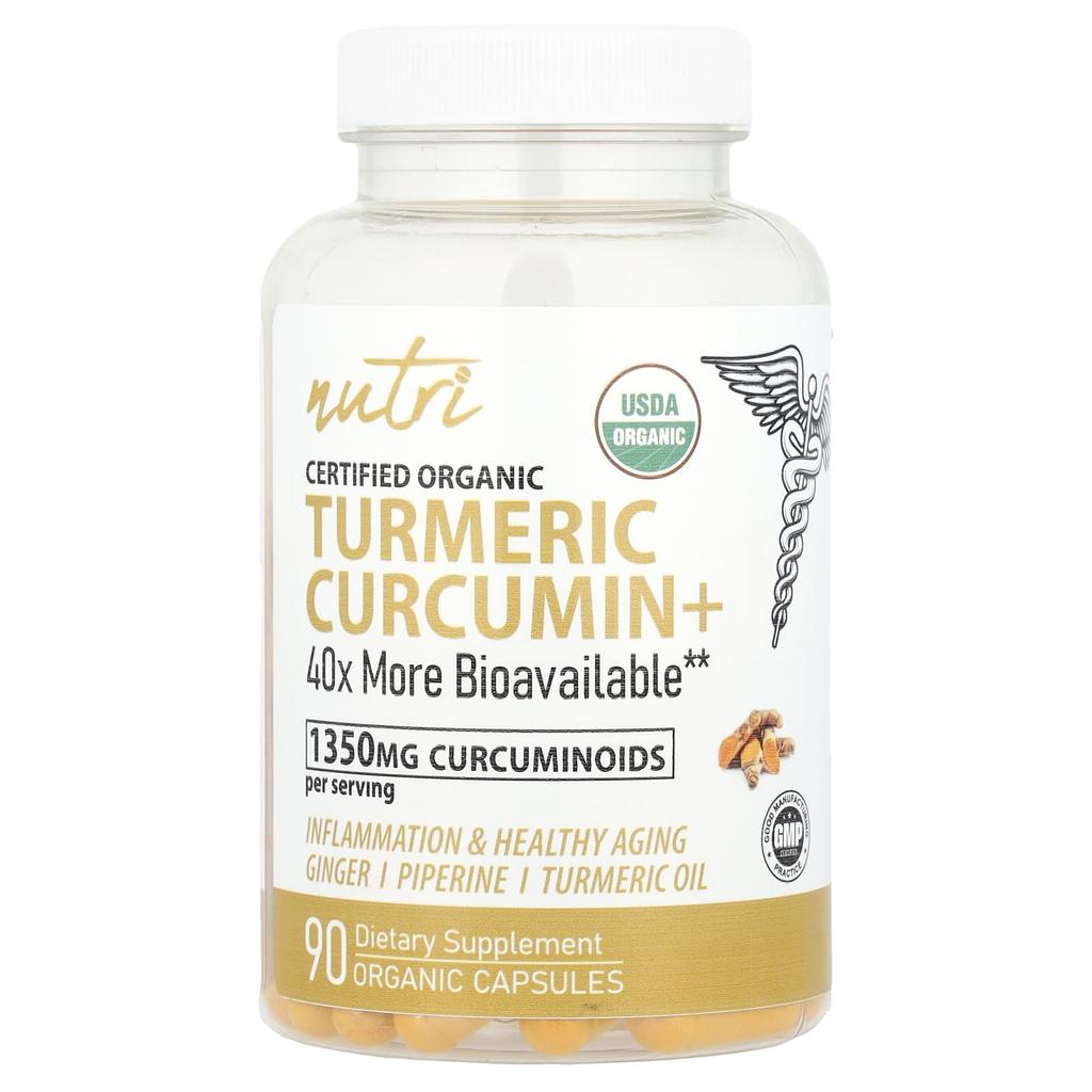 Nutri, Organic Turmeric Curcumin+, 90 Organic Capsules