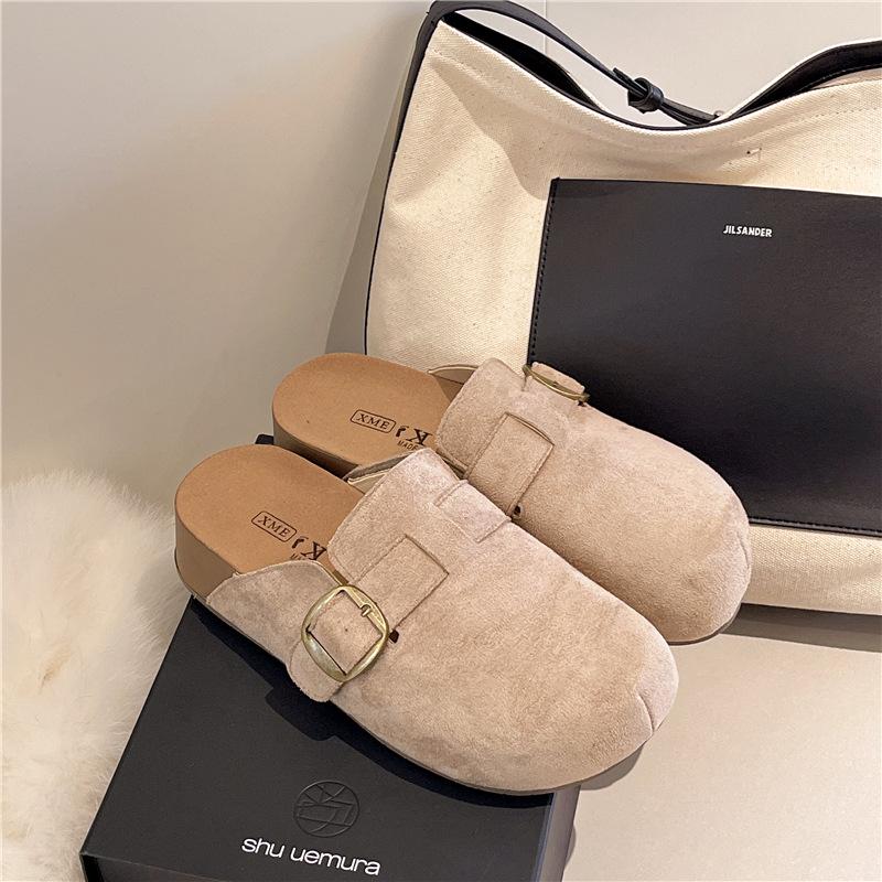 

Туфли на платформе-маффине Birkenstock, сумка, головные полушлепанцы, женская верхняя одежда 2025, новинка осени, увеличение роста на одну стопу, одинарные туфли Boken 35 хаки