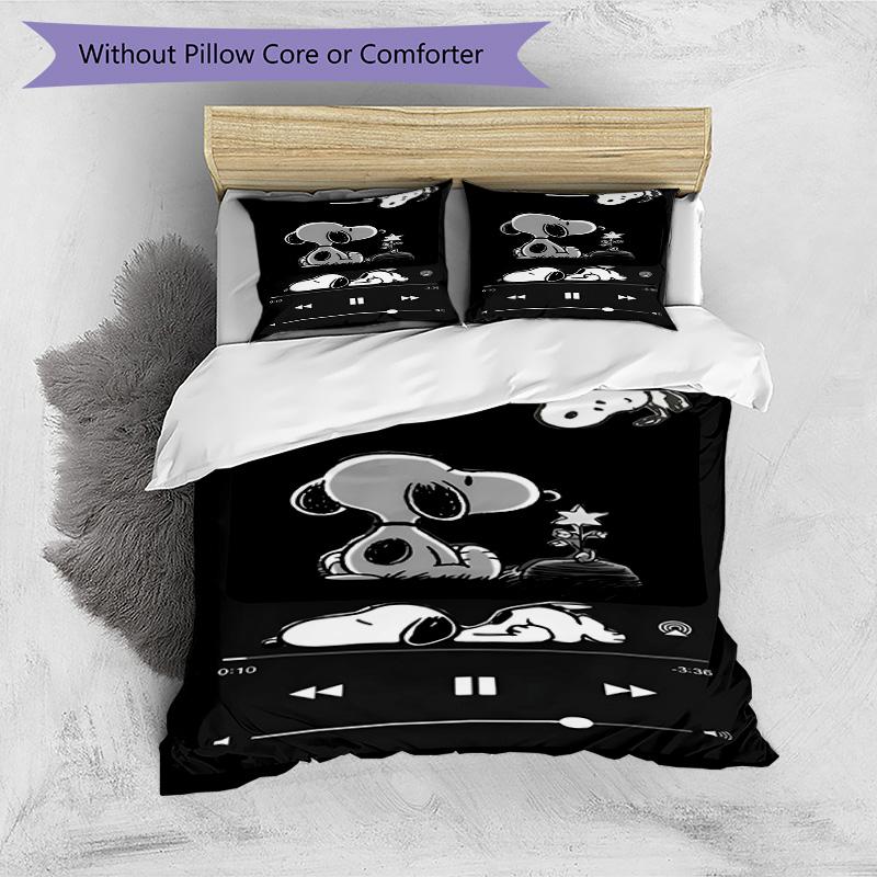 3pcs Duvet Cover Set (1*Duvet Cover + 2*Pillowcase, Without Core), Snoopy Print Bedding Set, Bedroom Decor, All‑Season, Birthday Gift