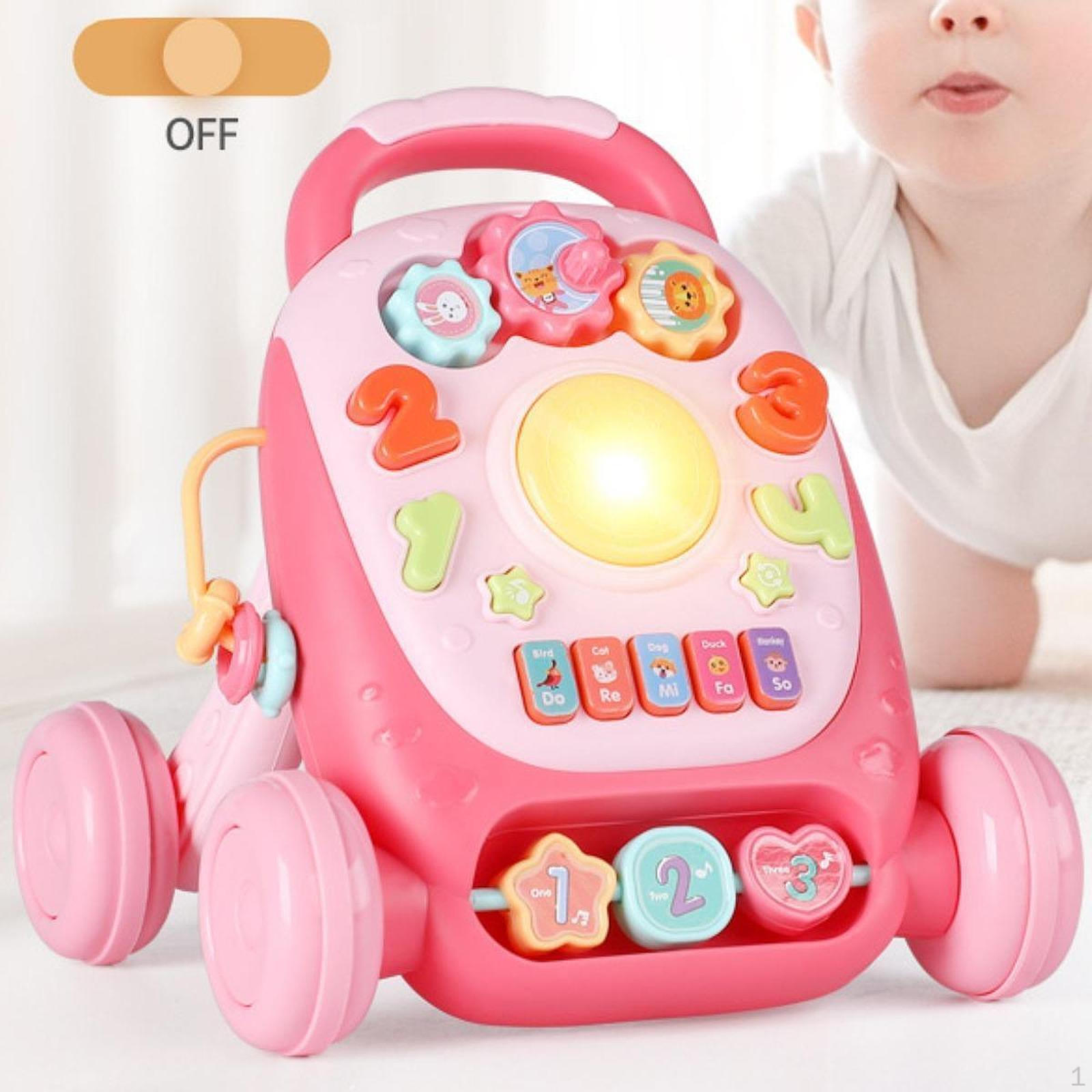 

Детский развивающий центр с игрушками-толкателями, подарок для раннего развития с несколькими видами деятельности, музыкальная ходьба розовый