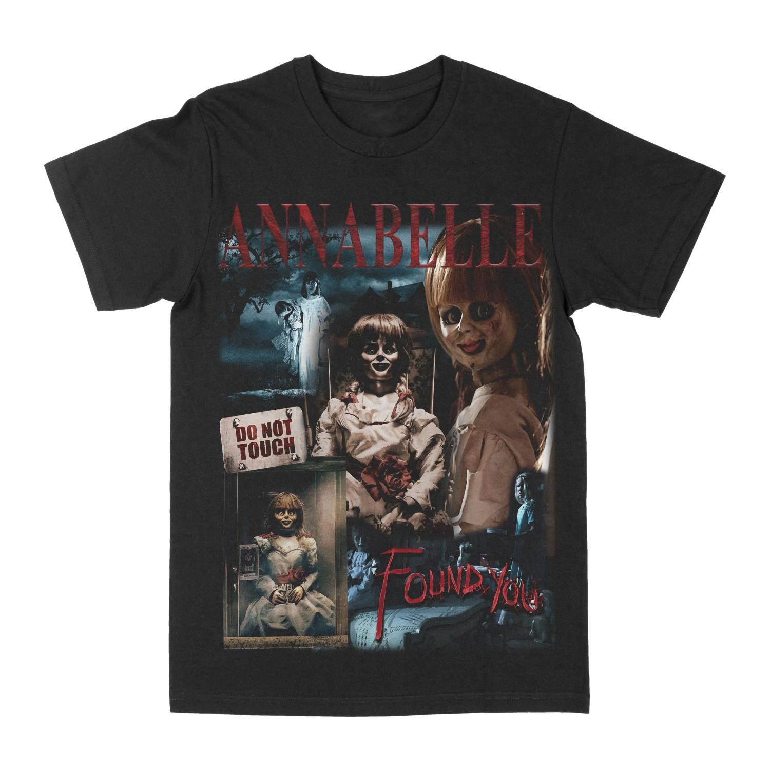 

Футболка с принтом Annabelle Find You Летняя Роскошный Бренд Хлопок Мужская и Женская Футболка с Коротким Рукавом S чёрный