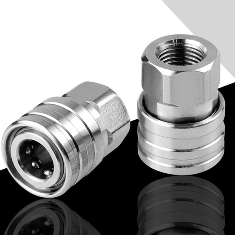 Pressure Washer Adapter Stainless Steel 1/4 High Pressure Washer Quick Connector Pipe Hose Adapter
