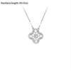 Four-leaf Clover Necklace for Women Natural White Mother-of-pearl Carnelian Sweater Chain