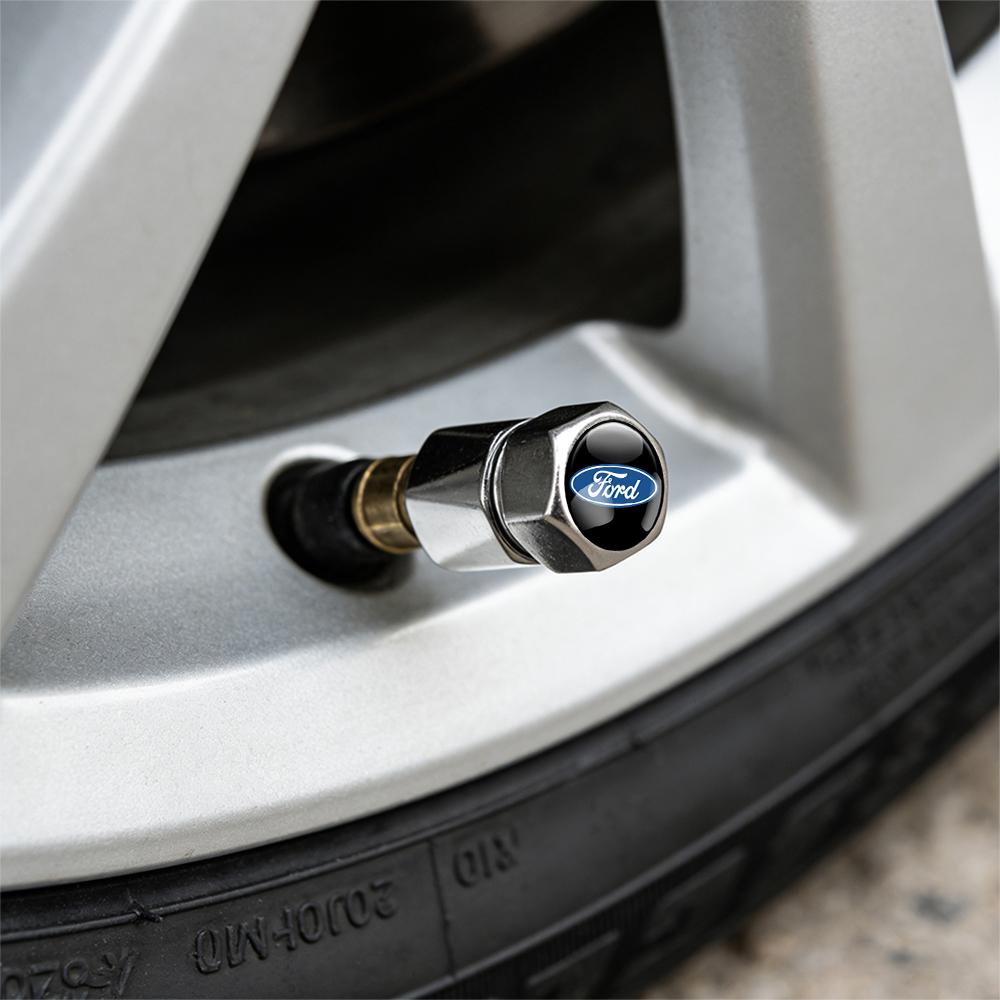 4Pcs Car Tire Valve Caps Metal Wheel Dust Cover Accessories For Ford Fiesta Focus 2 Mondeo mk4 Mustang Ranger Kuga S-MAX Transit UH4