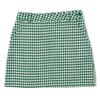 Delsol 7848 Green Houndstooth Fabric Golf Side Brushed Sizes LL Skirt, Fall/Winter, Women's Wear, Zipper, Lined, Outer, M, L, (LL)