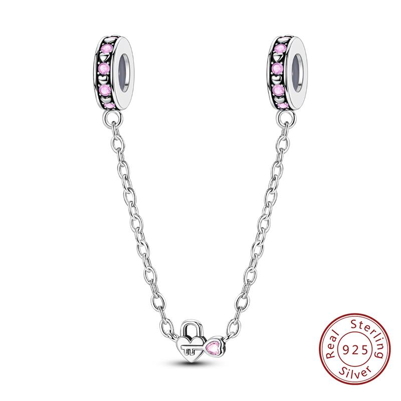 Girl New Stars Safety Chain Clip Charms Metal Key Locks Pendent Fit Original Bracelets Make Your Own Festival Accessory Elegant Fashion Beautiful