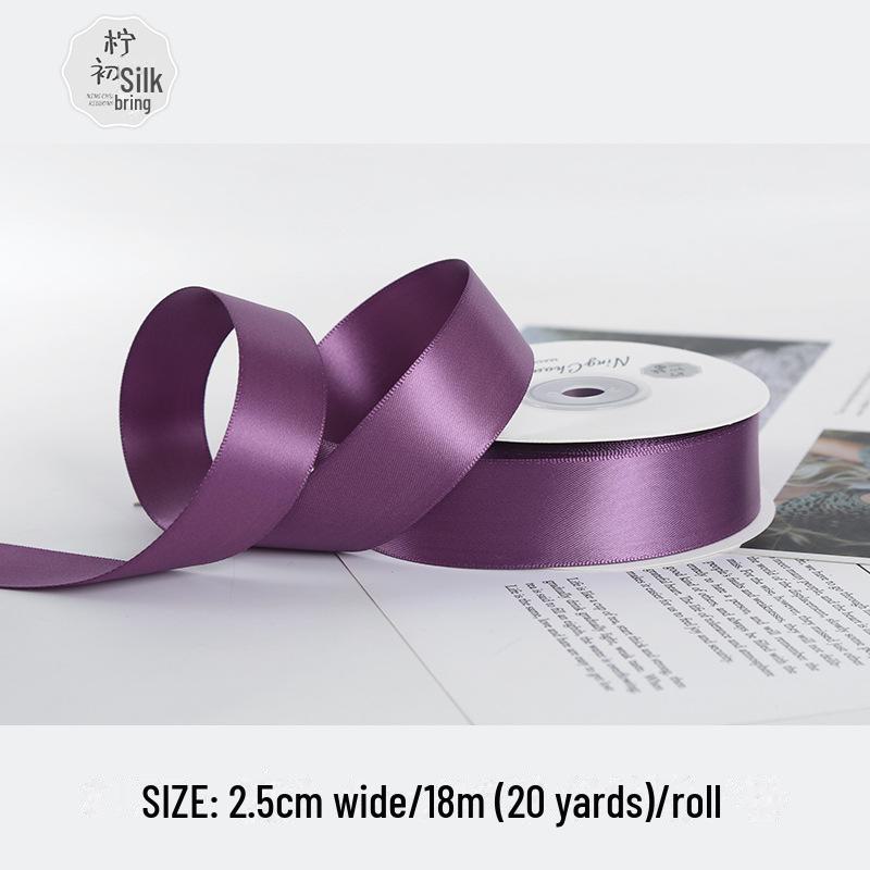 

2,5 см зашифрованная двухсторонняя полиэстеровая лента для свадебных бантов и высококачественной упаковки подарков