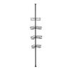 Corner Shower Basket Tension Pole Stainless Steel   Floor to Ceiling Shower Shelves   with 4 Baskets for Bathroom