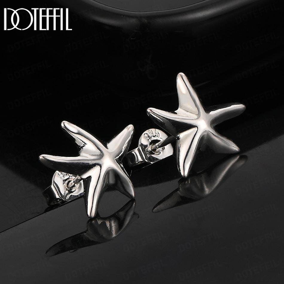 925 Sterlingsølv Sjøstjerne Piercing Øredobber Mote Bryllupssmykker