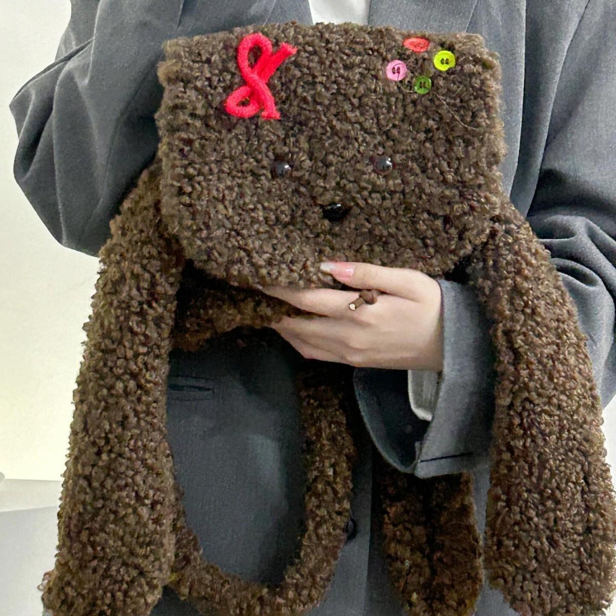 

2024 New Large Capacity Puppy Backpack Plush Cute Girls Bag Women Autumn Winter Cute Cartoon Small Backpack