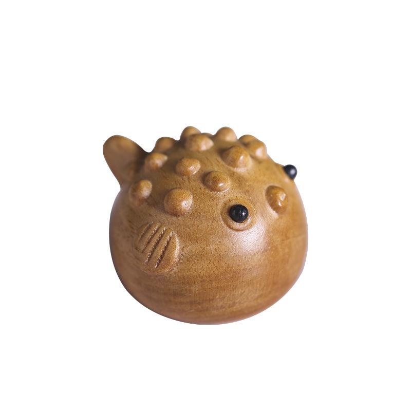 Wooden Painted Lively Little Pufferfish Ornaments Desktop Miniature Items DIY Pendant Accessories Birthday Gift