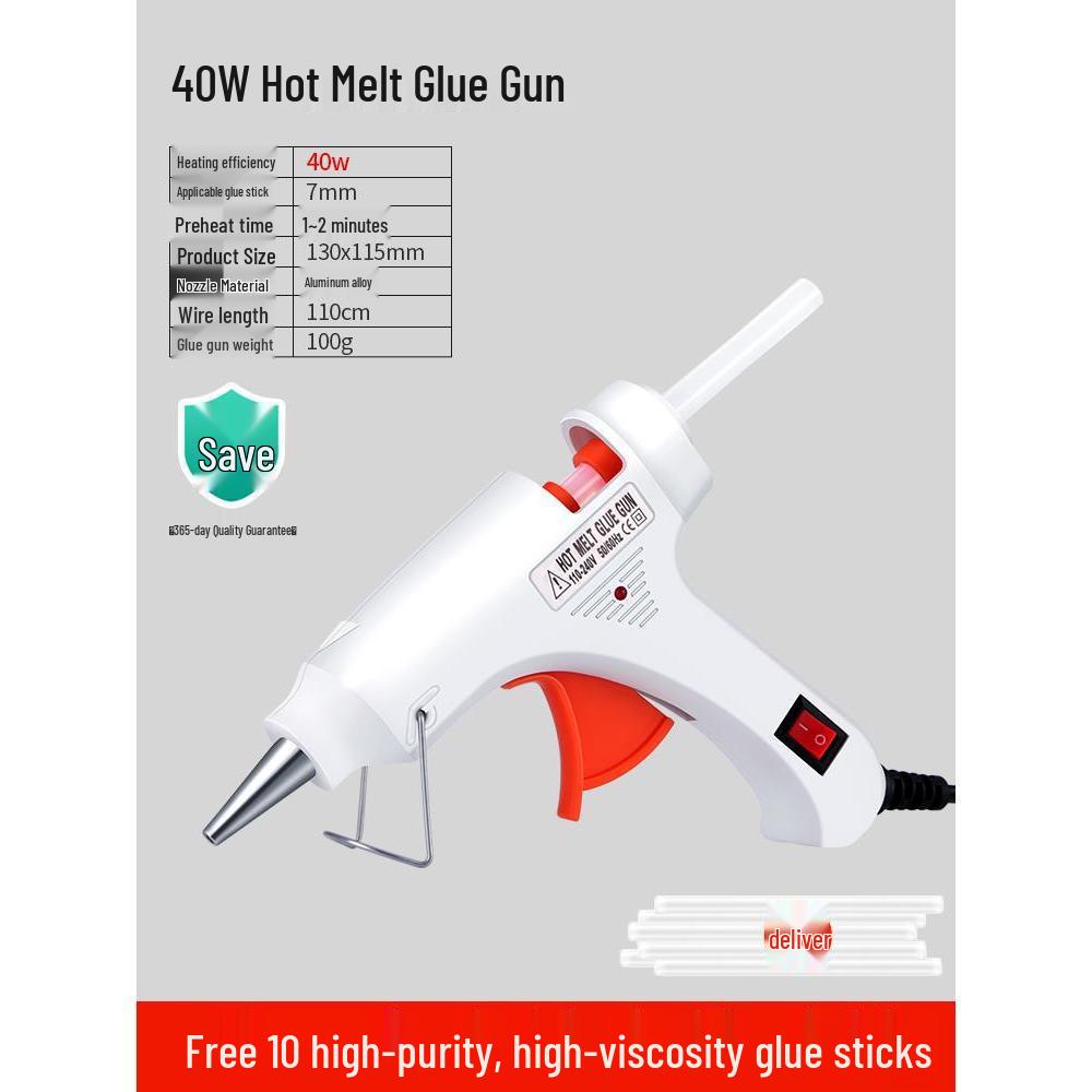 High Viscosity Hot Melt Glue Gun with 7-11mm Sticks for Children's Crafts and Household Use