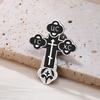 Dawapara Orthodox Cross Brooch Pins Russian Eastern Church Brooch Multicolor Enamel Religious Prayer Jewelry Stainless Steel