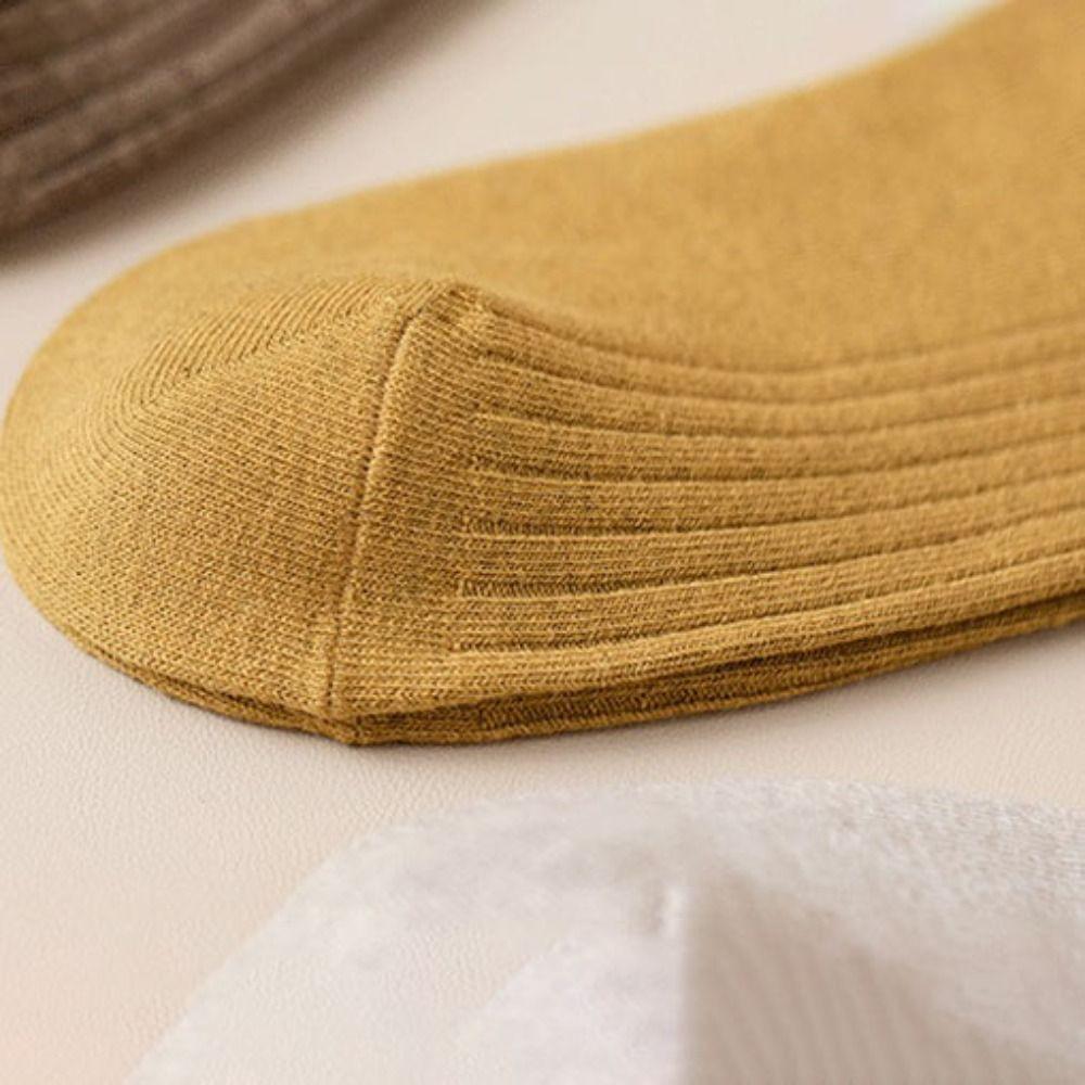 10Pairs Solid Color Women Mid-calf Socks Simple Autumn Tube Socks Simple Business Socks Men  Sports
