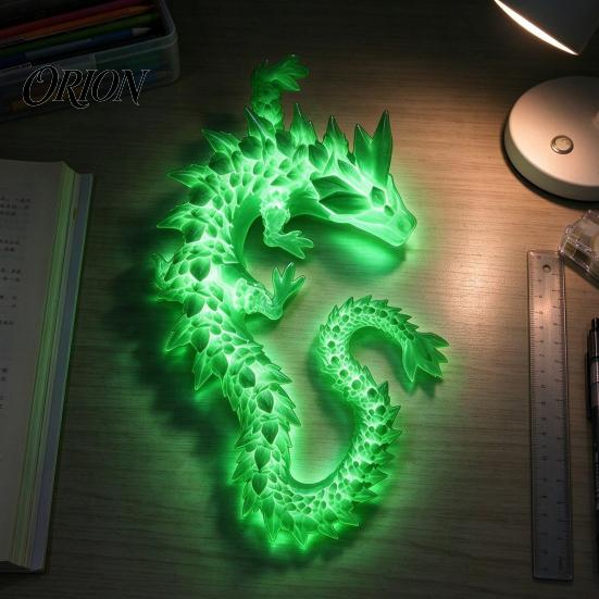 Unique Fantasy Gift for Kids 3D Printed Glow in the Dark Dragon Fidget Toy, Articulated Small Portable Figurine Desktop Ornament and Adults, Creative