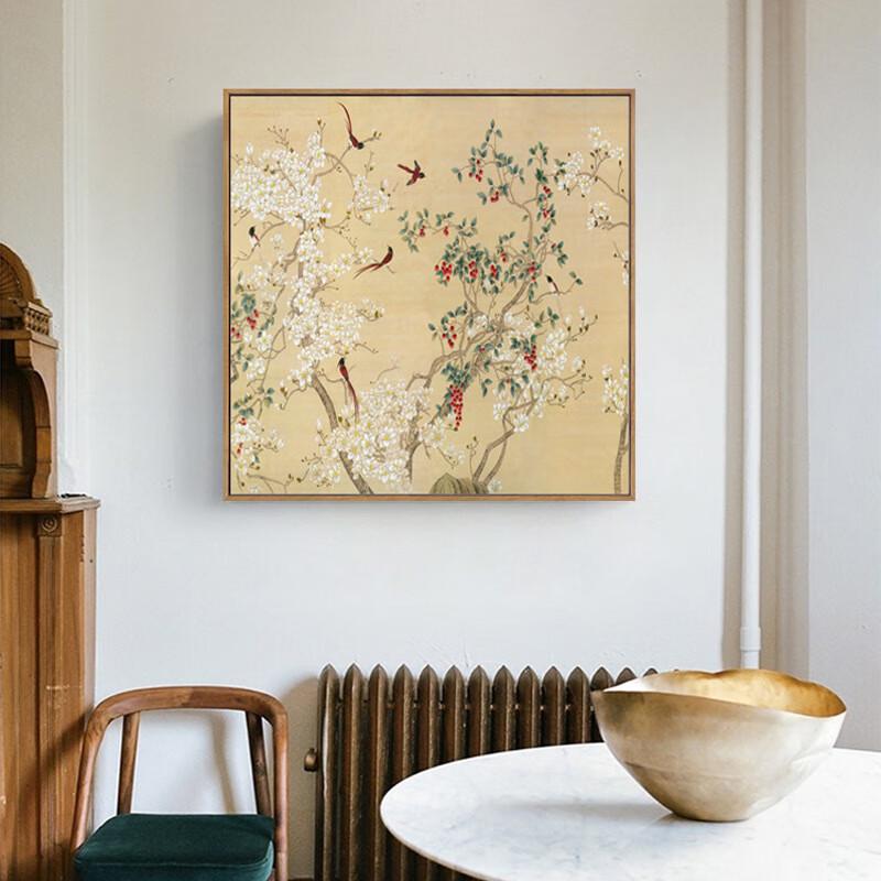 Сад весенних цветов Бэйдуоян Новый китайский стиль Картина с цветами личи и птицами