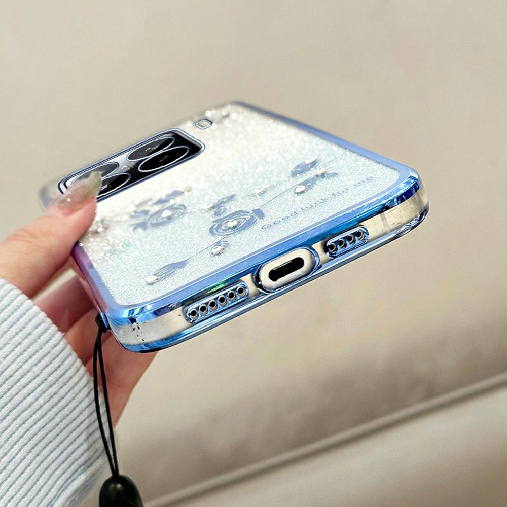 KADEM For Xiaomi 15S Pro Case Flower Pattern TPU Gradient Phone Cover with Lanyards