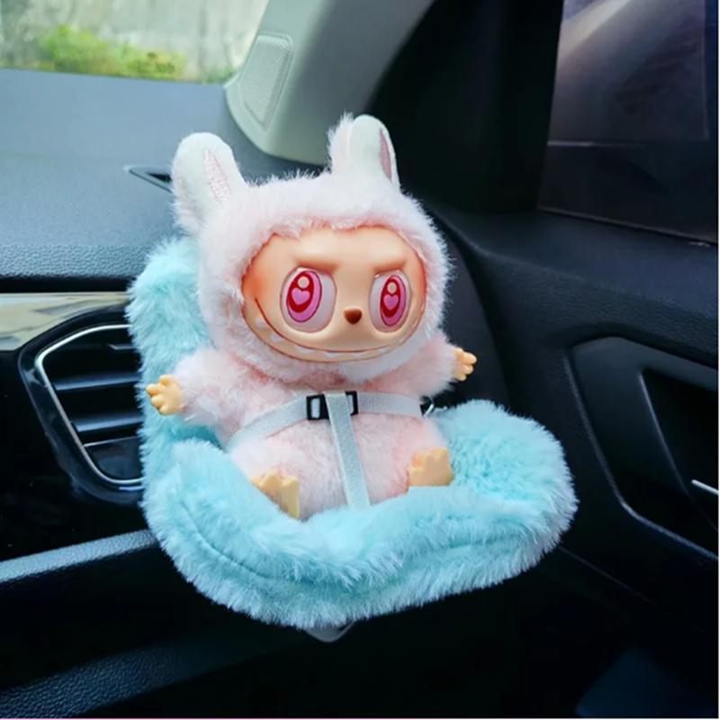 15-17cm Car Doll Seat For Labubu Doll Safety Seat Cute Doll Air Outlet Aromatherapy Decoration Car Interior Decoration