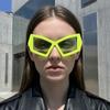 Break-resistant Sunglasses Futuristic Geometric Sunglasses, Edgy Triangle Frame Shades, Trendy UV Eye-catching Protection Sun Glasses for Women Street