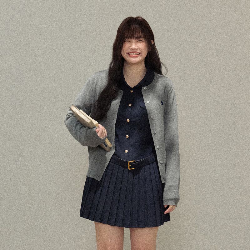

Zhang Ren Plus Size Women s Clothing Fat Sister mm Slim Looking Preppy Style Gray Cardigan Top Dark Blue Dress Suit Cardigan 3XL