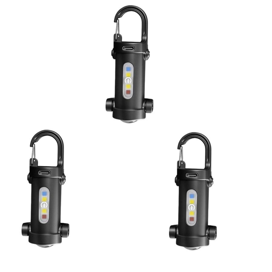 1-5PCS Mini COB Ultra Bright Rechargeable LED Flashlight Keychain Portable Waterproof Camping Pocket Lamp Keyring Hanging Light