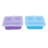 2PCS Snack Containers with Lids Silicone Reusable 3 Compartments Divided Snackle Box for School Work Travel
