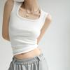 Women Sleeveless U Neck Tees T Shirt Ladies Tee Shirt Street Vest Wear Top