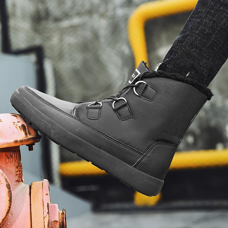 Обувь для мужчин Зимние теплые ботинки для отдыха на природе Нескользящая платформа — фото 6