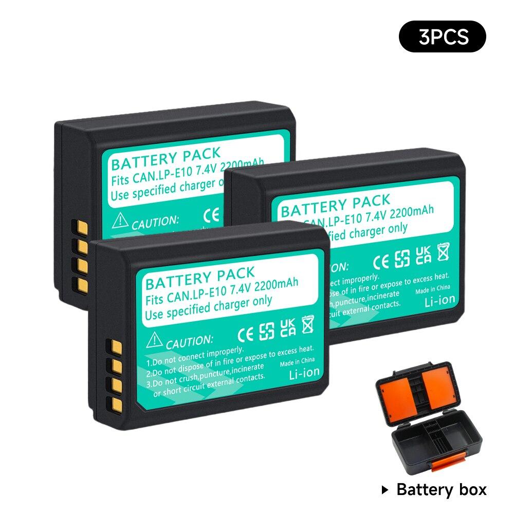 PALO LP-E10  Camera Battery +Battery Box For Canon EOS 1100D 1200D 1300D 1500D 2000D 3000D 4000D KISS X50 X70 X80 Rebel T3 T5 T6