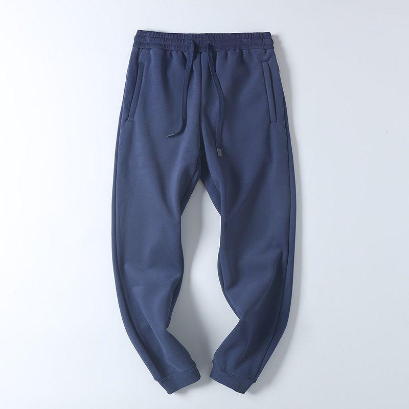Export Men's Export Tail Goods Fall and Winter Fleece-lined Heattech Ankle-Tied Sweatpants Fashion Trendy Loose Casual Sports Trousers