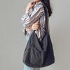 Unisex Denim Tote Handbag Large Capacity Foldable Satchel Bag Versatile Denim Shoulder Bag Casual Travel Shopping Bag
