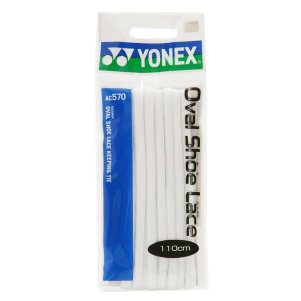 YONEX Oval Shoelaces AC570 011 White 150cm