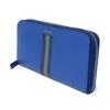 Used 11569 Saffiano Stripe Round Zip Wallet 2ML317 7940 Gray Zip Around Logo Metal Blue Unisex from Japan AUTHENTIC