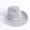 Popular European and American Classic Western Denim Straw Hat, Men's and Women's Fashion Outdoor Sunscreen Sequined Straw Hat