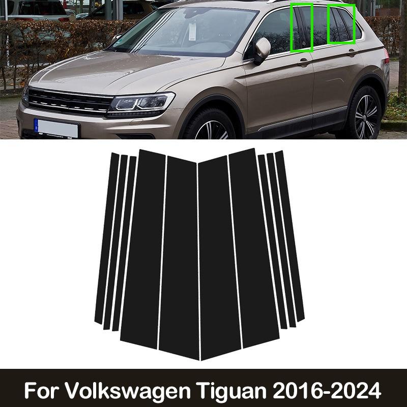 For Volkswagen Tiguan 2016-2018 2019 2020 2021 2022 2023 2024 Car Window Door Pillar Posts Trim B C Column Cover Stickers Decal