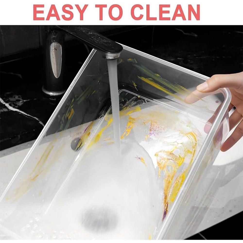 Extra Large Capacity Acrylic Paint Storage Box with Handle Clear Box  for Acrylic Paint