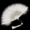Lace Fan New Classical Folding Fan Net Red Retro Style Dance Cheongsam Catwalk Court Fairy Girl Feather