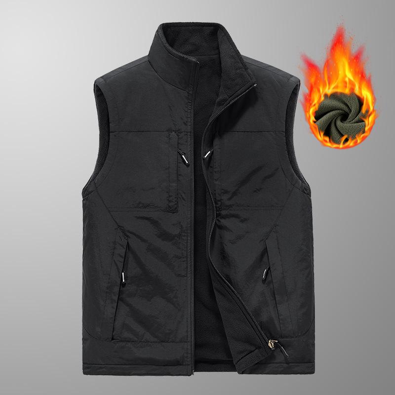 Male Autumn and Winter Middle-aged Outdoor Leisure Loose Large Size Vest Sports Multi-bag Vest