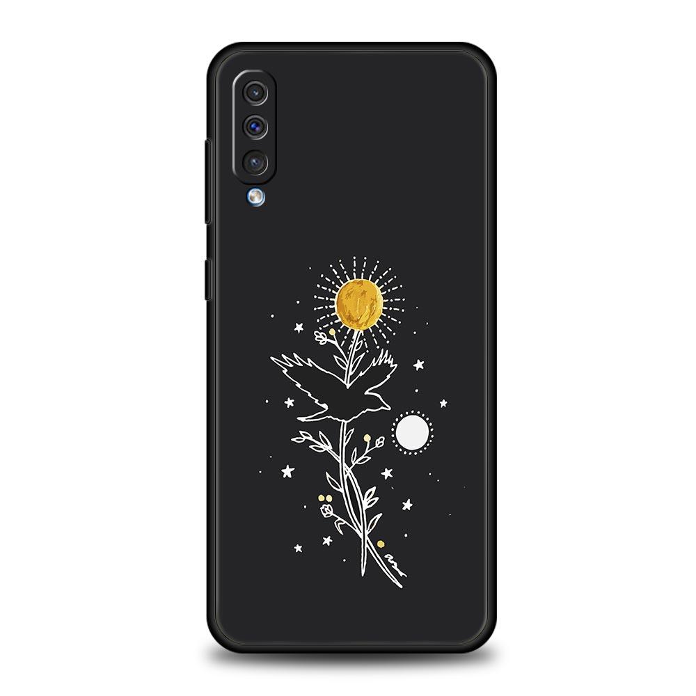 Einfachheit linie Kunst sonne mond Fall Für Samsung A24 A12 A14 A32 A50 A70 A20E A20S A10S A22 A30 A40 A34 A54 a42 A52 5G A04s Abdeckung