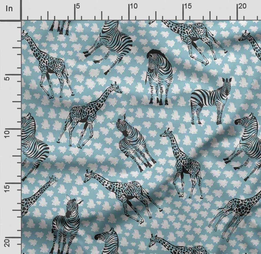 Soimoi Animals Print,  Cotton Cambric, Quilting Fabric Sold by The Yard 42 Inch Wide, Medium Weight Cotton Fabric, Sewing  Supplies, Beige &