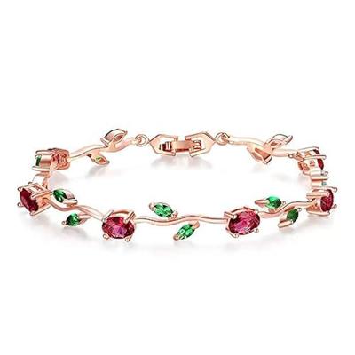 Women Stylish Rose Gold Plated Crystal Bracelet For Women And Girls.