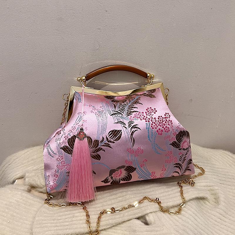Chinese Embroidered Ladies Handbag New Style Single Shoulder Chain Crossbody Bag Women's Backpack for Evening Events
