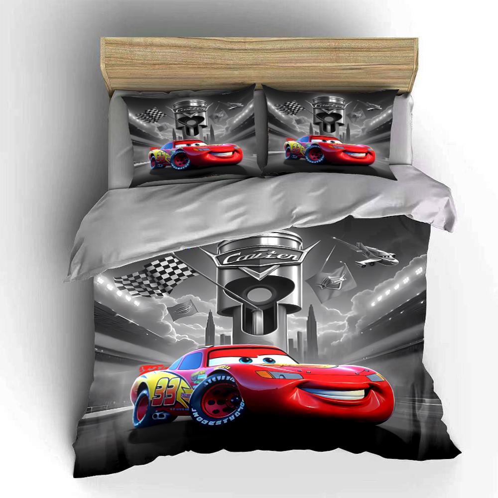 Racing Car Themed Bedding Set for Kids Bedding Set (1 Duvet Cover, 2 Pillowcases, Duvet Not Included)