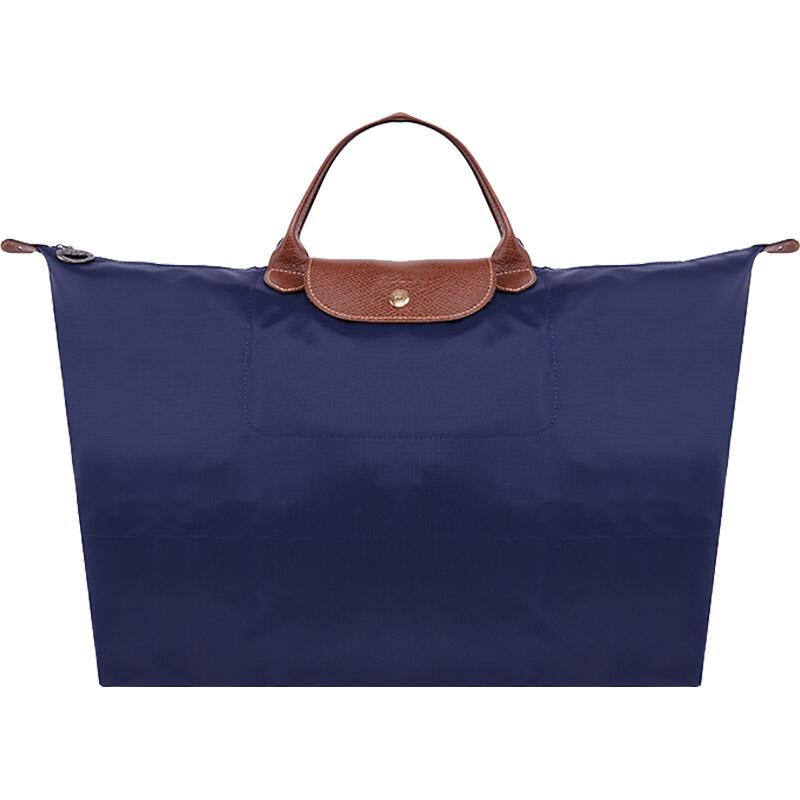 

Новая холщовая сумка LONGCHAMP Le Pliage из парусины с коровьей кожей, дорожная сумка, большая женская сумка-тоут, темно-синяя 1624089556 45.0*23.1*35.1CM