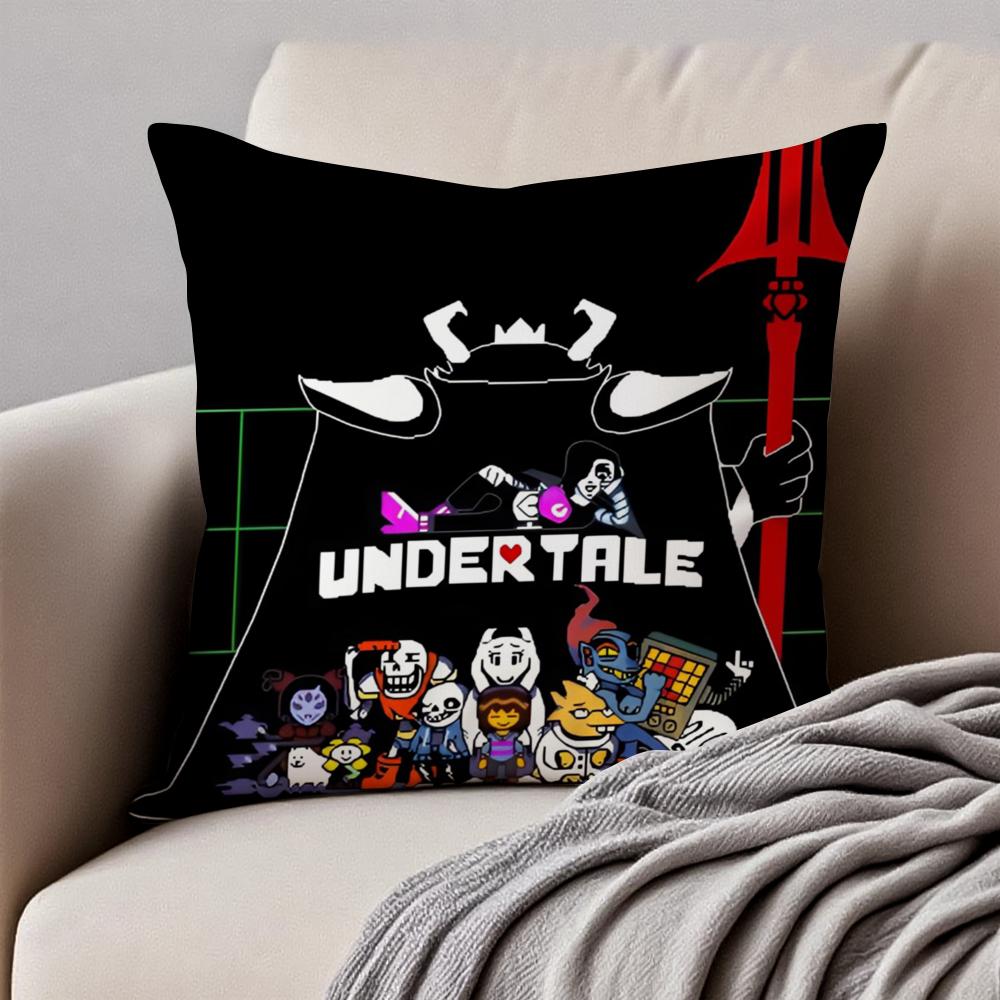 Game UUndertaleS Cushion Cover Pillowcase Antidustmite Invisible Zipper Short Plush Sofa Cushion