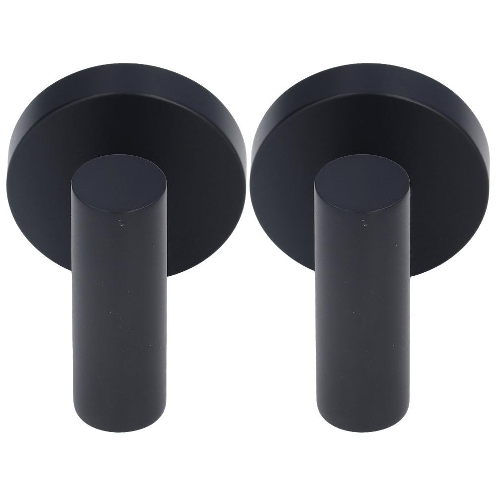 2 PCS Stainless Steel Towel Hook Black Coat Hook Stable Robe Hook  Door Hanging