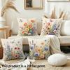 1/4Pcs Floral Printed Pillowcases With Butterfly Motifs Sofa Cushion Cover Home Bedroom Room Decoration