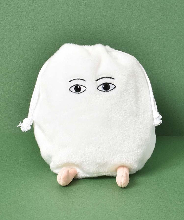 Bleu Bleuet Medjed Plush Drawstring Bag
