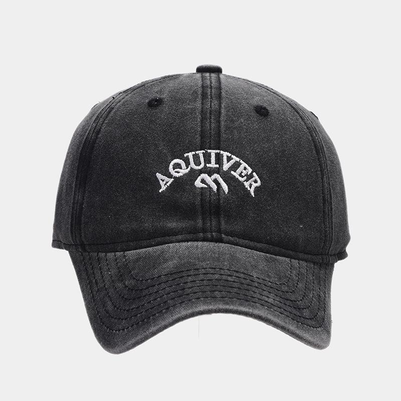 Washed Old Baseball Cap Men's and Women's Retro Letter Embroidered Cap Casual Versatile Soft Top Sunscreen Cap Tide