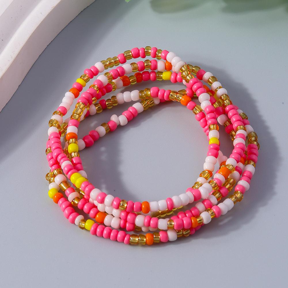 Fashion Bohemian Colorful Beads Bracelet Multi-layer Handmade Beaded Bracelets Women Girls Party Holiday Jewelry Gifts